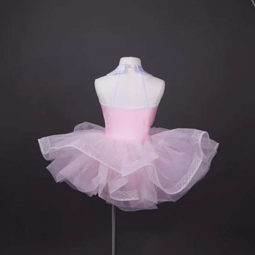Pink sequin tutu skirts ballerina ballet dance dress for kids toddlers party singer pianist stage performance jazz dance dress modern dance outfits for girls